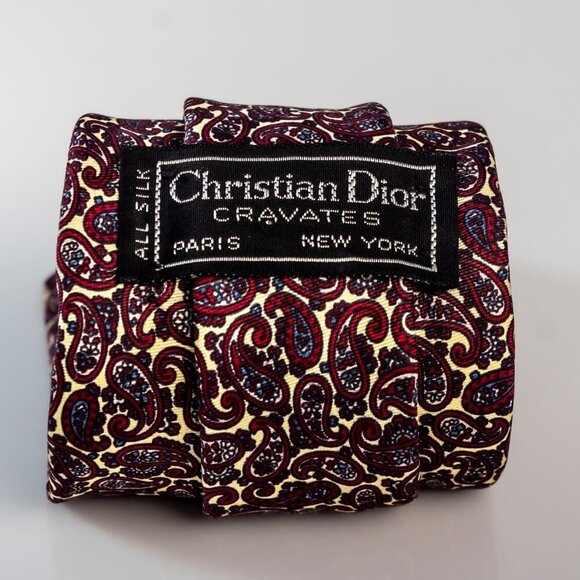 Vintage Dior Tie | Silk Paisley Designer Tie | Christian Dior Cravates - Picture 3 of 6